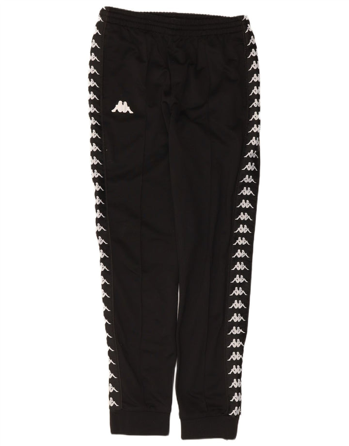 Pantaloni da tuta con grafica Kappa da uomo Joggers medio poliestere nero