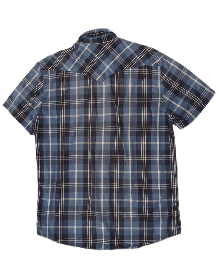 Levi's Camicia a maniche corte da uomo in cotone a quadri blu grandi