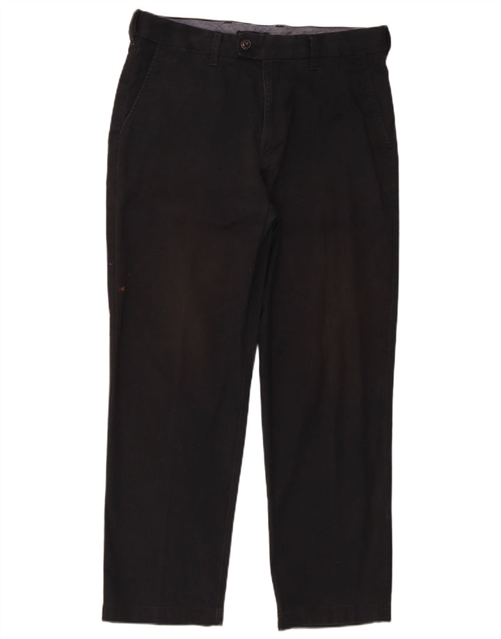Pantaloni da abito dritti da uomo Marks & Spencer W34 L29 cotone nero