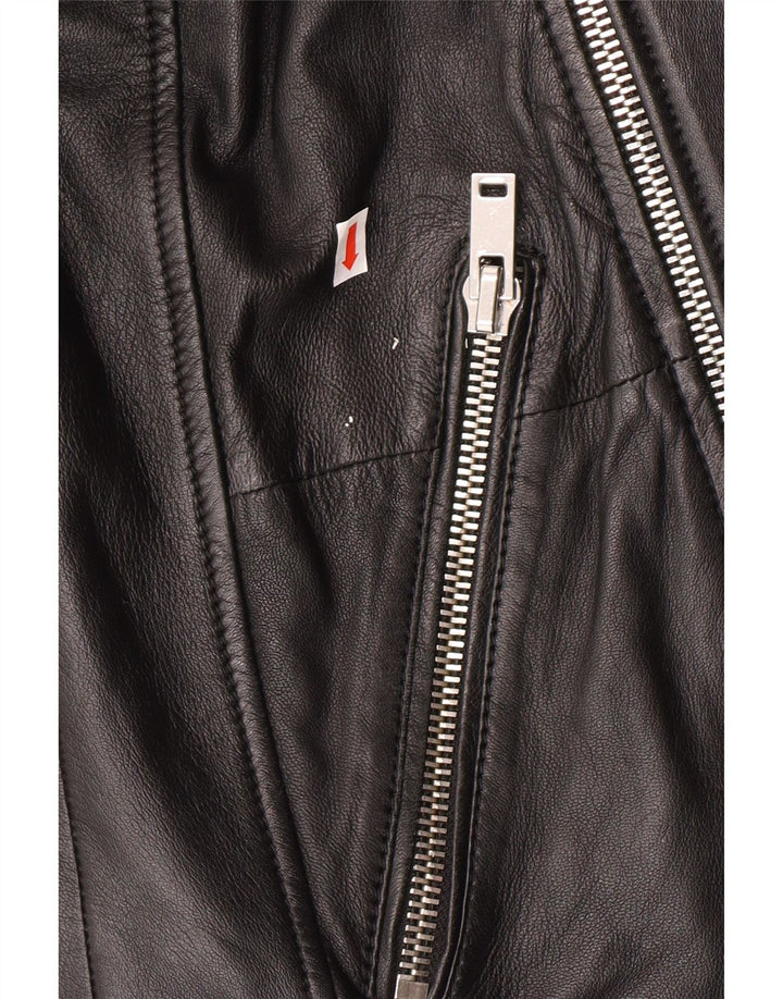Giacca da motociclista in pelle da uomo Freaky Nation UK 38 Pelle nera media
