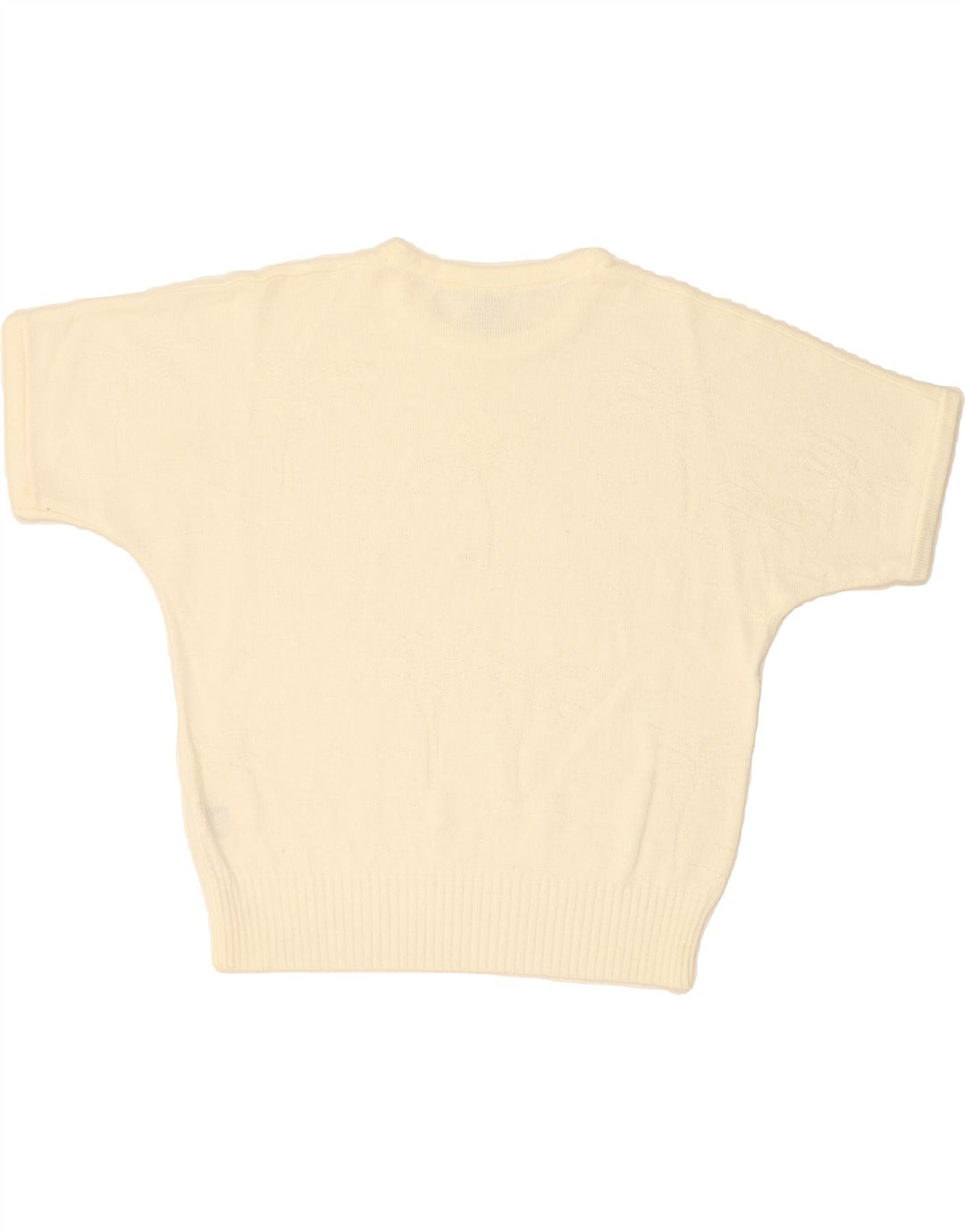 ASPA Womens Short Sleeve Crew Neck Jumper Sweater EU 40 Medium Yellow Vintage Aspa and Second-Hand Aspa from Messina Hembry 