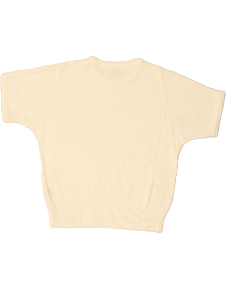 ASPA Womens Short Sleeve Crew Neck Jumper Sweater EU 40 Medium Yellow Vintage Aspa and Second-Hand Aspa from Messina Hembry 