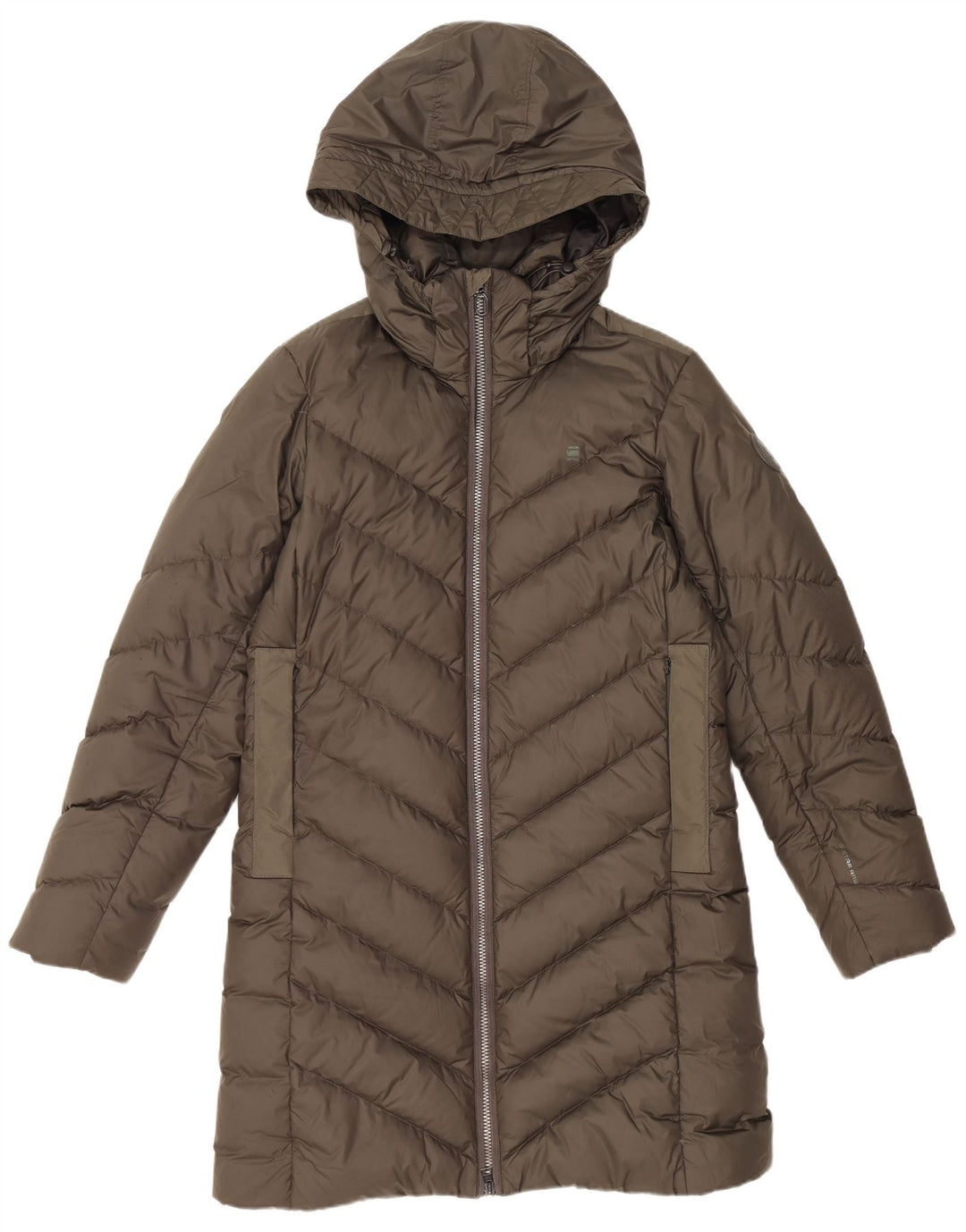 Cappotto imbottito con cappuccio da donna G-STAR UK 14 poliestere kaki medio