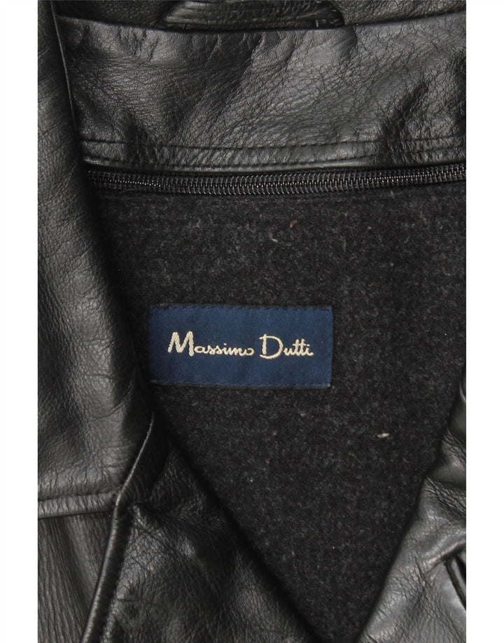 Cappotto in pelle da uomo Massimo Dutti UK 40 grande nero