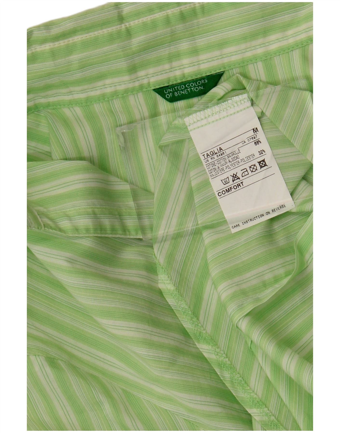 Camicia da donna BENETTON UK 12 Cotone a righe verde medio