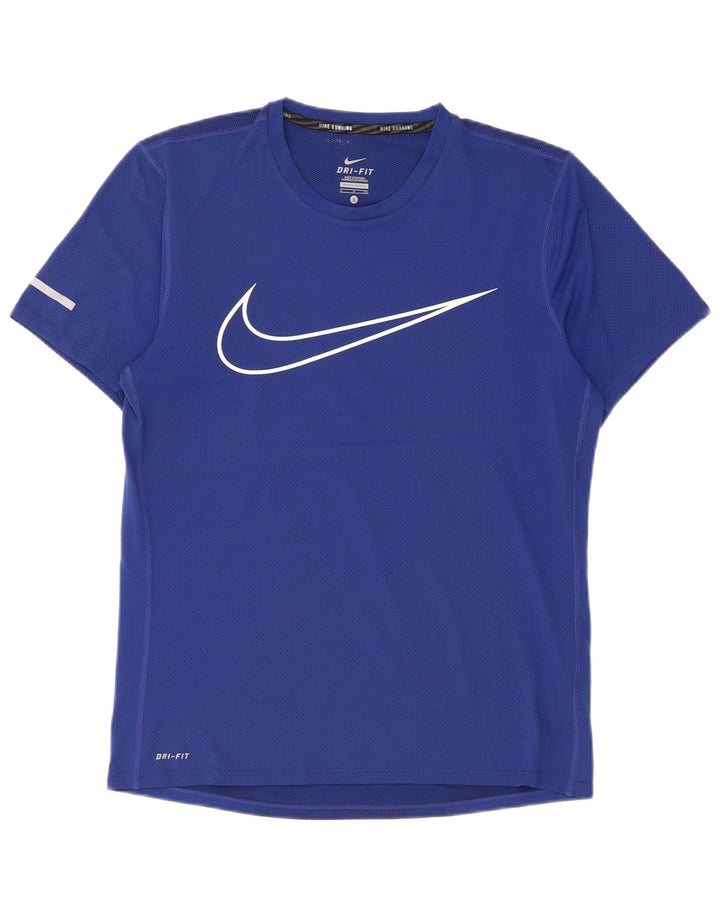 T-shirt grafica Nike Dri Fit da uomo, piccola, in poliestere blu