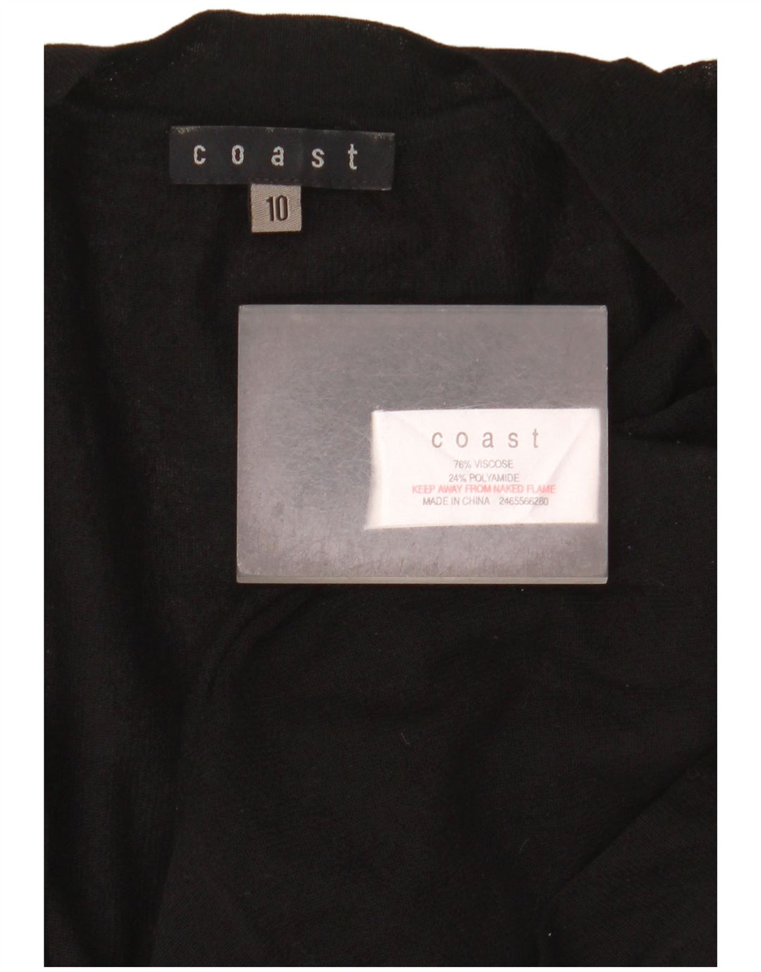 Top Bolero trasparente da donna Coast UK 10 piccolo in viscosa nera