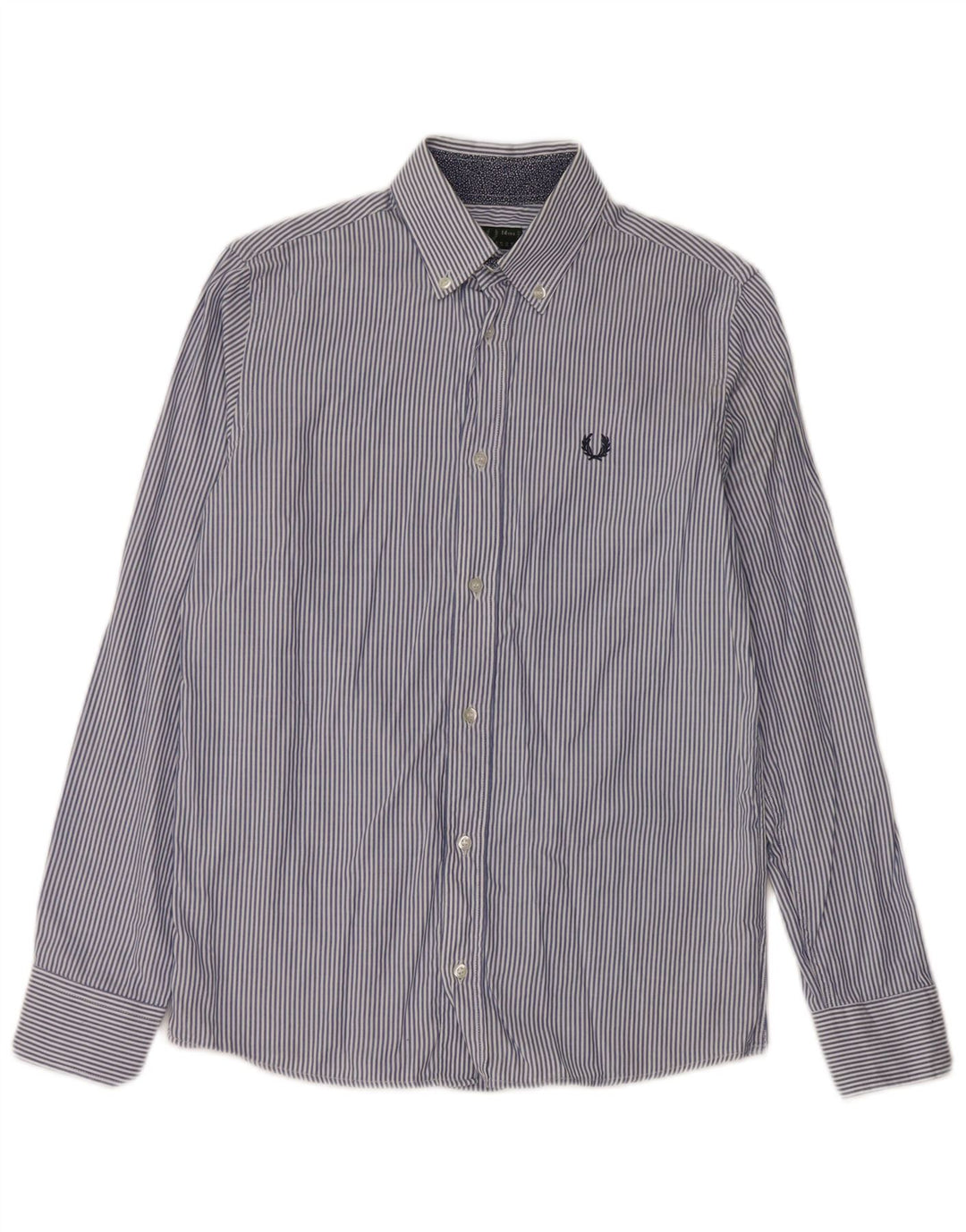 Camicia Bambino FRED PERRY 13-14 Anni Cotone Gessato Blu Navy
