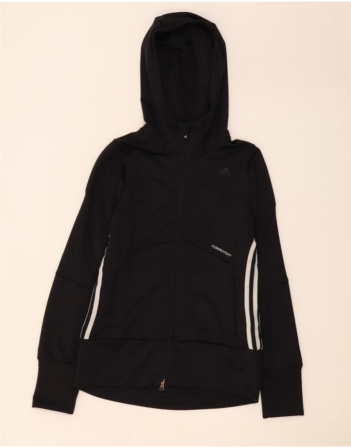 Maglione con cappuccio e zip Adidas Clima 365 da donna UK 12 poliestere nero medio