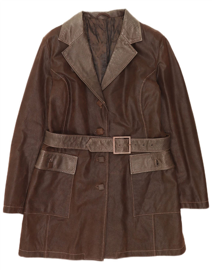 Cappotto in pelle vintage da donna IT 50 XL Marrone Classico
