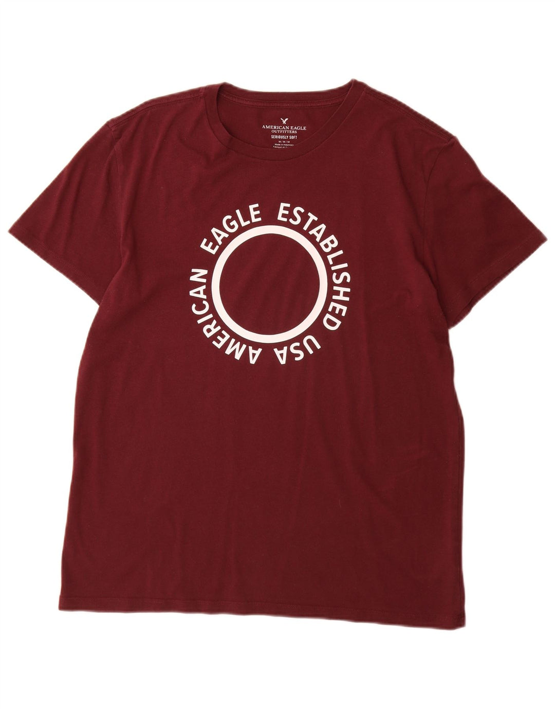 T-shirt grafica da uomo AMERICAN EAGLE in cotone bordeaux medio