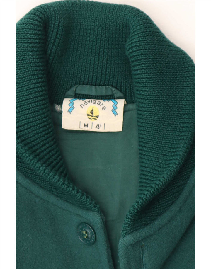 Giacca bomber da uomo in maglia Navigare UK 38 lana a quadri verde medio