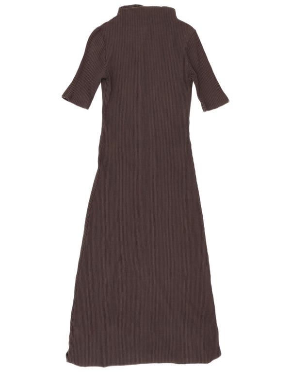 Abito maglione a maniche corte da donna Zara UK 8 piccolo in cotone grigio