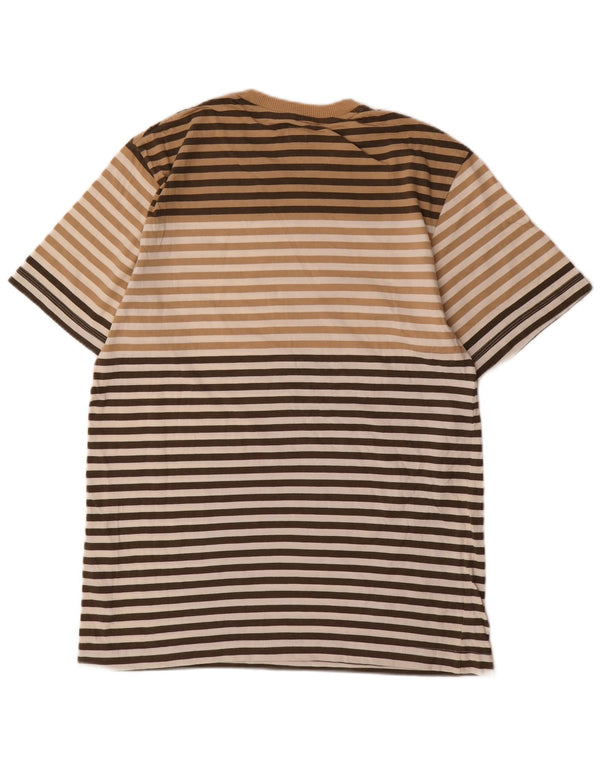 T-shirt da uomo Adidas Top grande in cotone a righe marroni