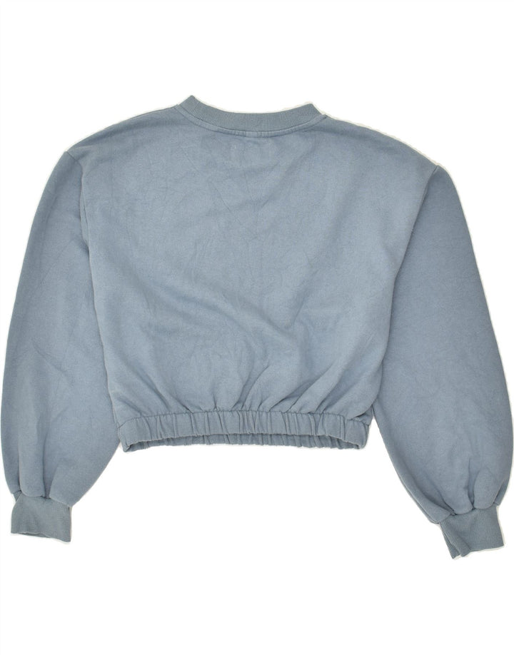Felpa corta da donna PULL & BEAR UK 16 grande in cotone blu