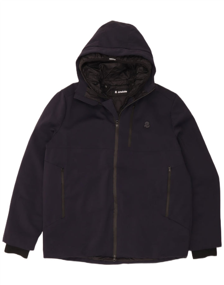 Giacca a vento con cappuccio da uomo Invicta UK 48 4XL Poliammide blu navy