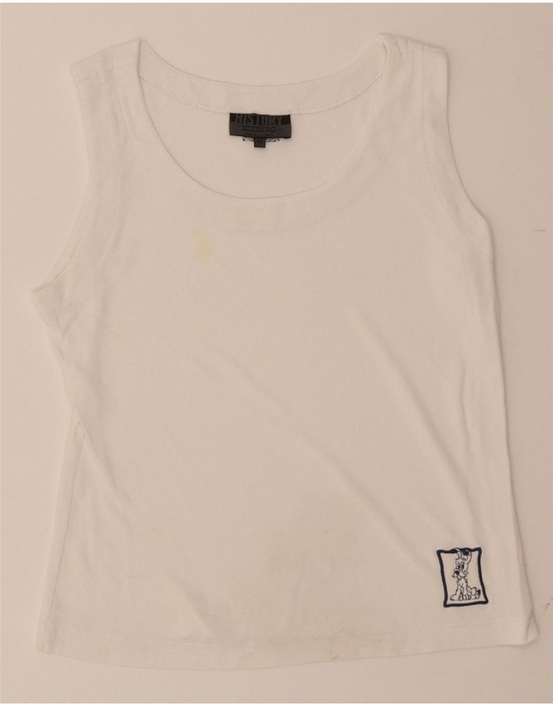 ICEBERG Womens Crop Vest Top IT 42 Medium White Vintage Iceberg and Second-Hand Iceberg from Messina Hembry 