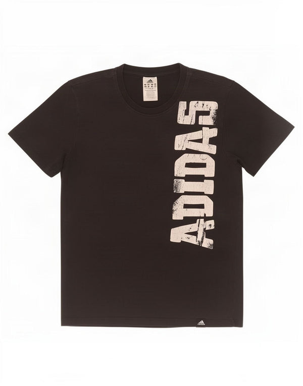 T-shirt grafica da uomo Adidas Top in cotone nero medio