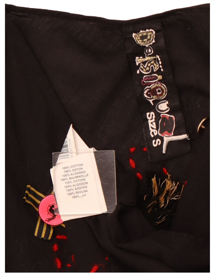 DESIGUAL Camicetta a maniche lunghe con grafica da donna Top UK 10 Small Cotone nero
