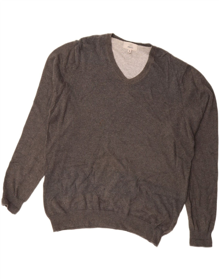 MARKS & SPENCER Maglione da uomo con scollo a V vestibilità regolare Grigio medio