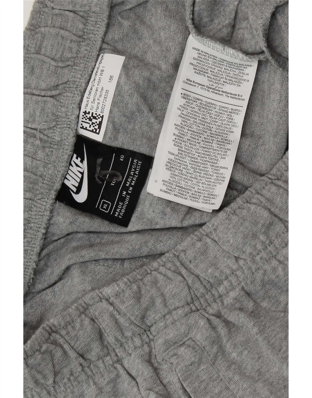 Pantaloncini sportivi Nike da uomo XL in cotone grigio