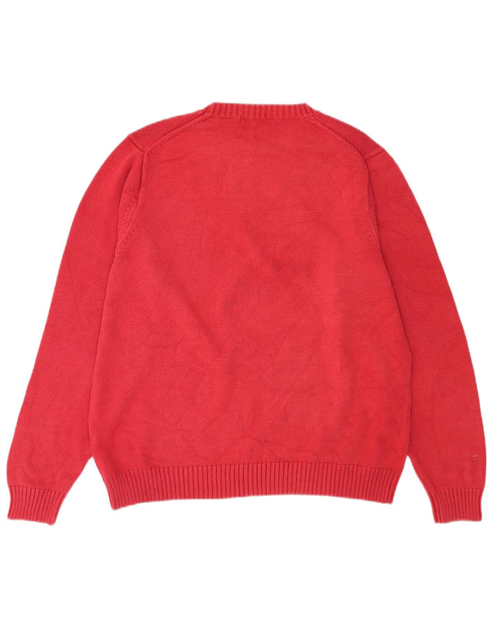 Maglione maglione girocollo da uomo Marks & Spencer blu Harbour rosso medio