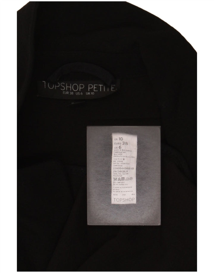 Giacca blazer oversize lunga da donna Topshop UK 10 piccola nera