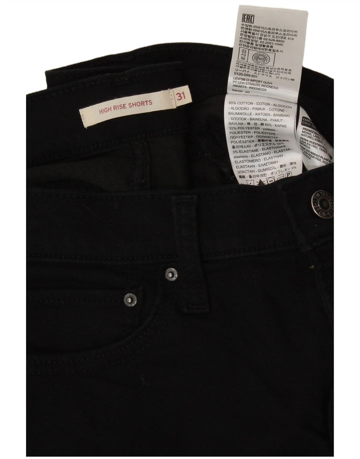Pantaloncini di jeans a vita alta da donna LEVI'S W31 cotone nero medio