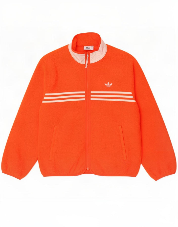 Giacca in pile da uomo Adidas UK 38 poliestere arancione medio