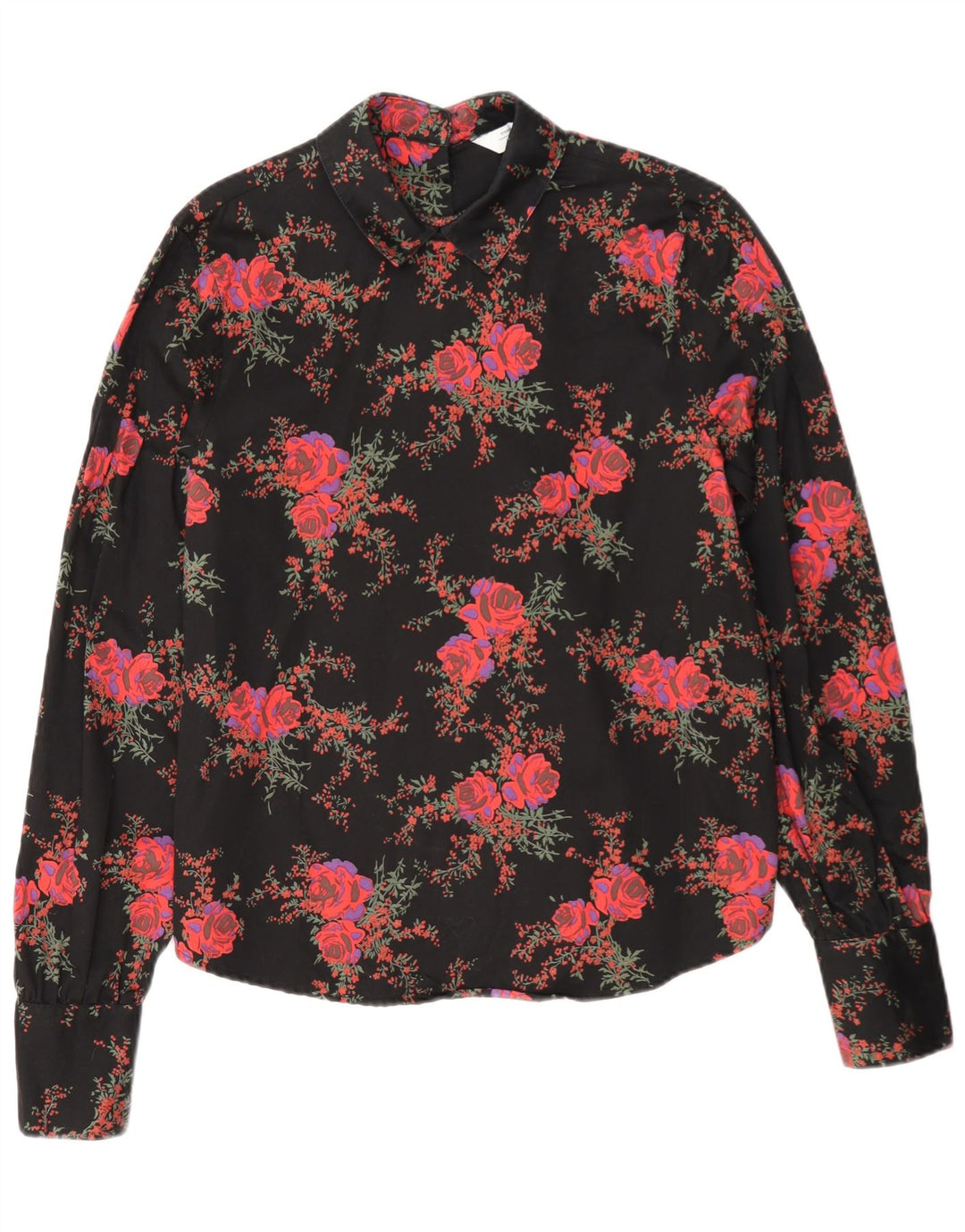 & Other Stories Camicetta a maniche lunghe da donna Top EU 36 Piccolo floreale nero