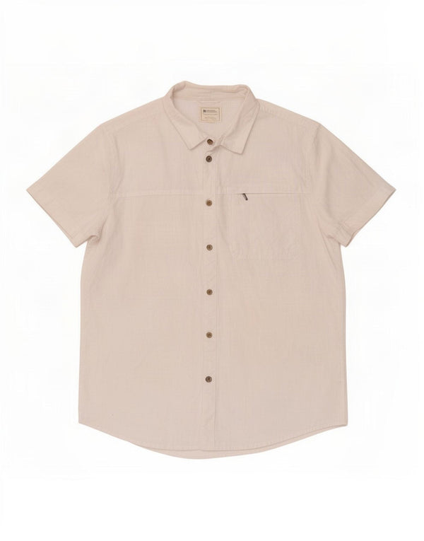 Mountain Warehouse Mens Short Sleeve Shirt XL White Cotton