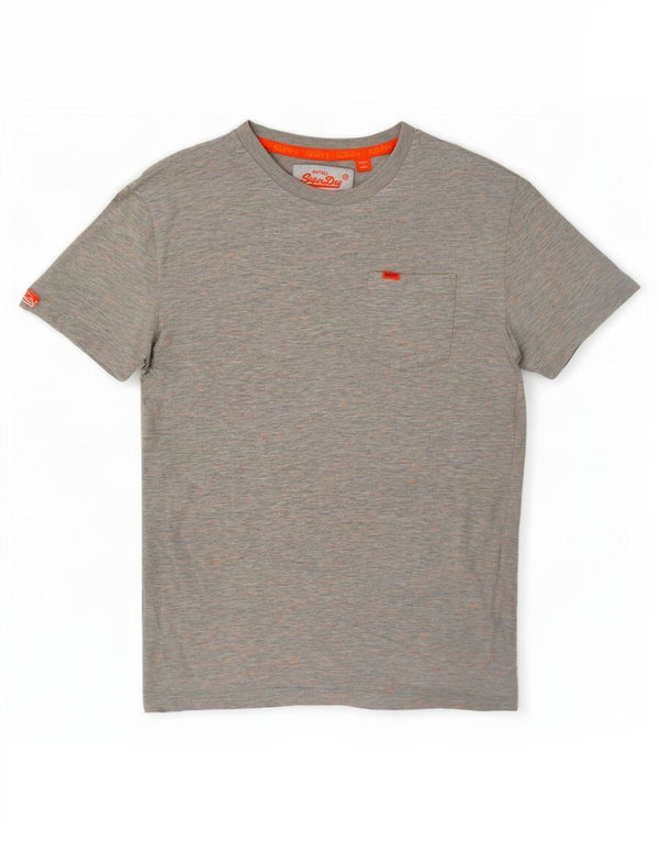 T-shirt da uomo Superdry Top XS in cotone chiazzato grigio