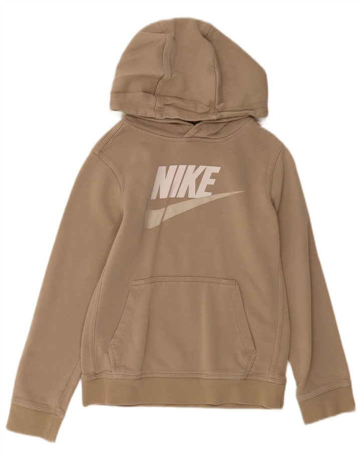 Felpa con cappuccio grafica Nike da ragazzo, 10-11 anni, cotone beige medio