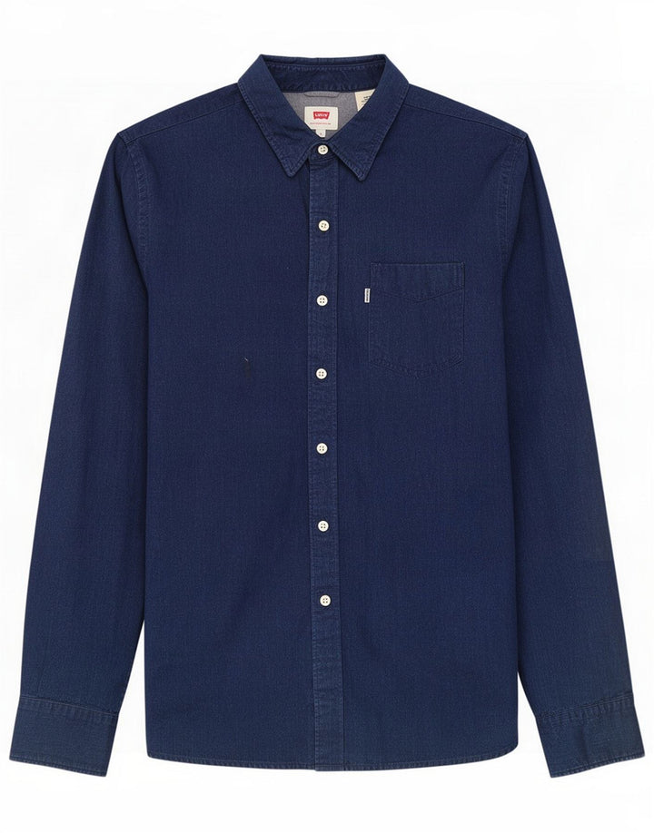 Levi's Camicia da uomo in cotone medio blu navy
