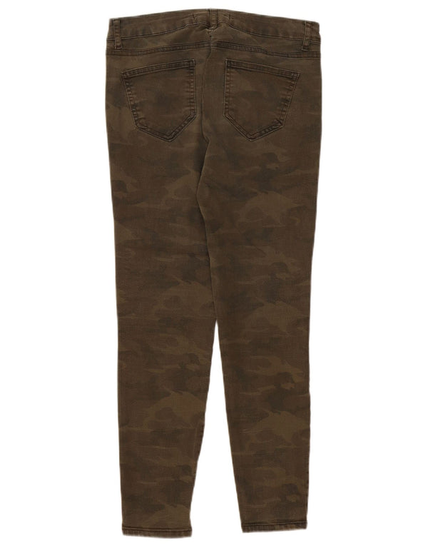 Pantaloni casual slim da donna Zara EU 38 Small W28 L26 Khaki Camouflage