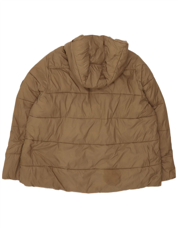 Giacca imbottita con cappuccio da donna Zara UK 20 2XL Poliestere beige