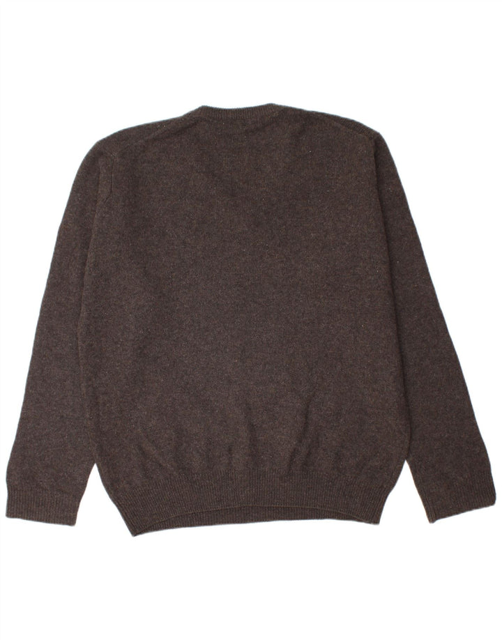 Maglione da uomo con scollo a V James Pringle, lana d'agnello marrone grande