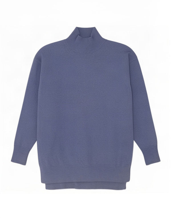Maglione maglione a collo alto da donna Marks & Spencer UK 10 piccolo blu