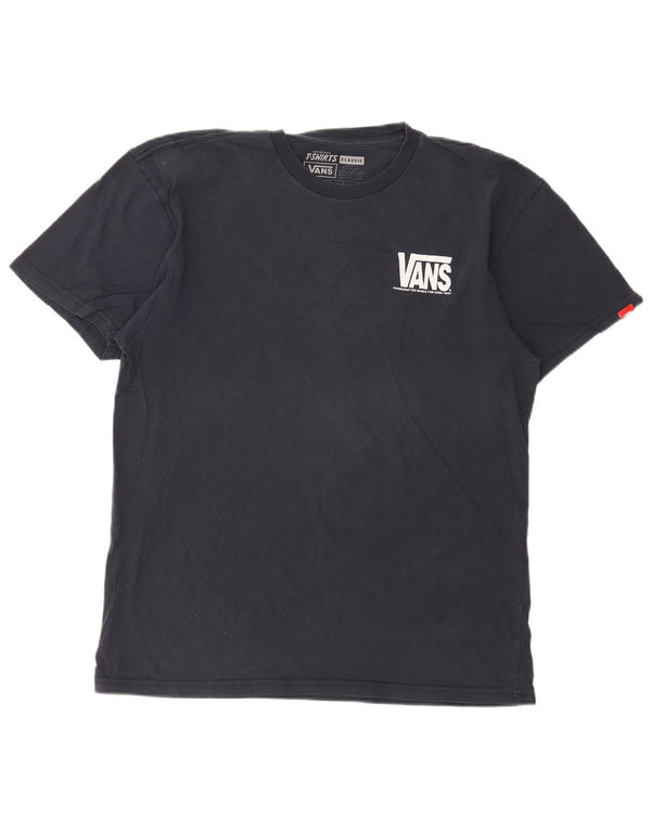 T-shirt grafica da uomo Vans Top Large in cotone blu navy