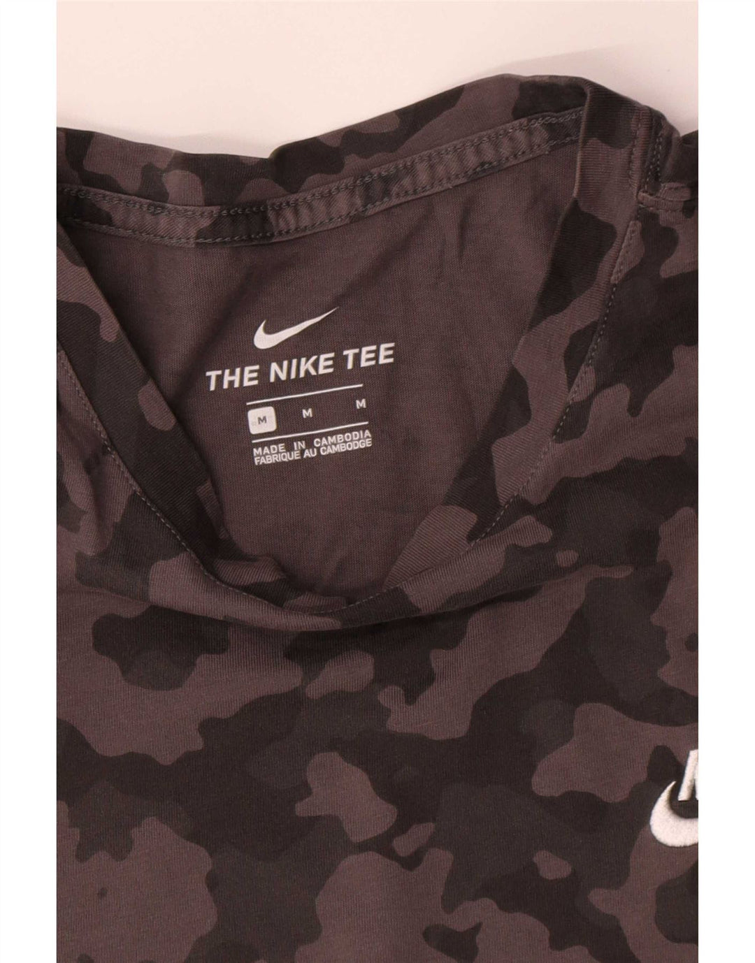 T-shirt da uomo Nike Top in cotone mimetico grigio medio
