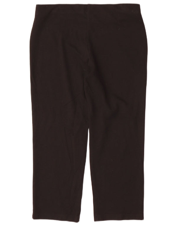 MARKS & SPENCER Pantaloni chino dritti da donna UK 16 Large W36 L26 Neri