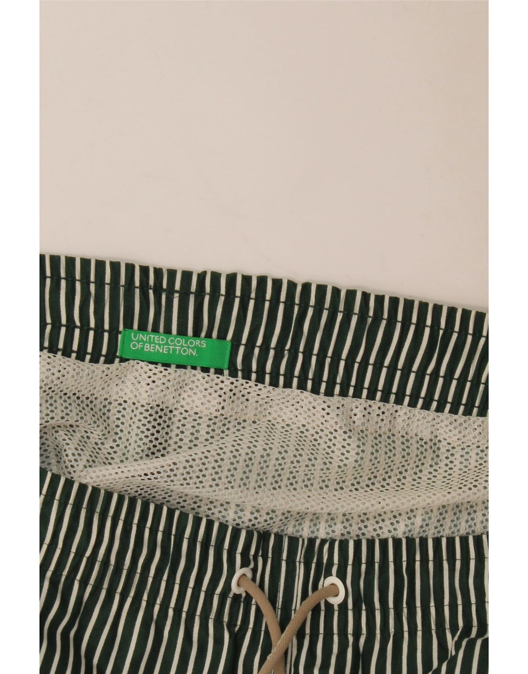 Pantaloncini da bagno da uomo Benetton a righe grandi verdi