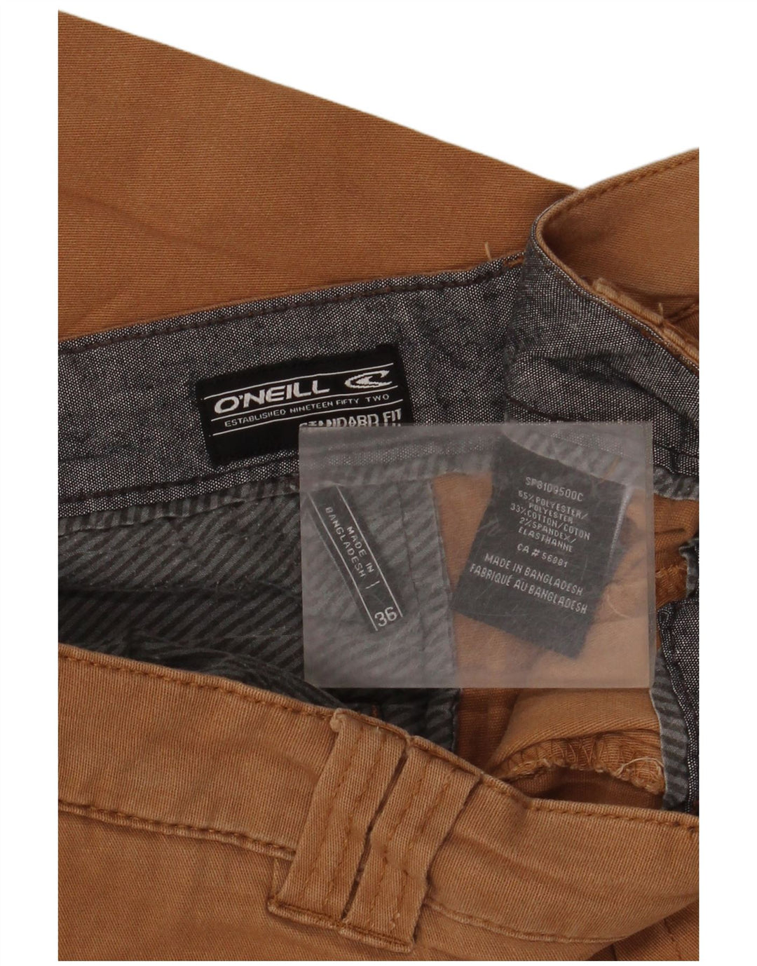 Pantaloni chino da uomo vestibilità standard O'Neill W36 L30 poliestere marrone