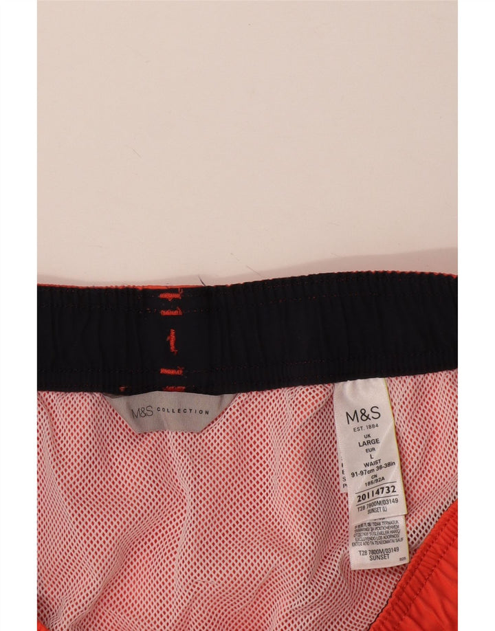 Pantaloncini da bagno da uomo Marks & Spencer grandi in poliestere arancione