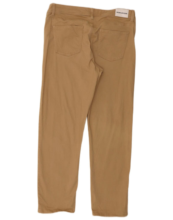 Pantaloni casual slim da donna Calvin Klein US 10 Large W32 L26 Cotone beige