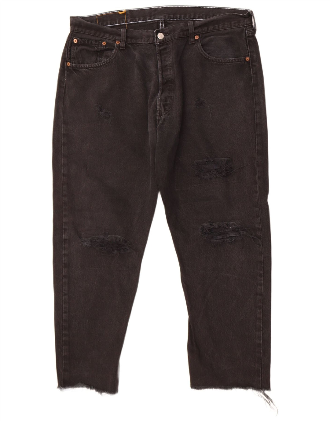 Levi's Uomo 501 Jeans dritti invecchiati W36 L26 Neri
