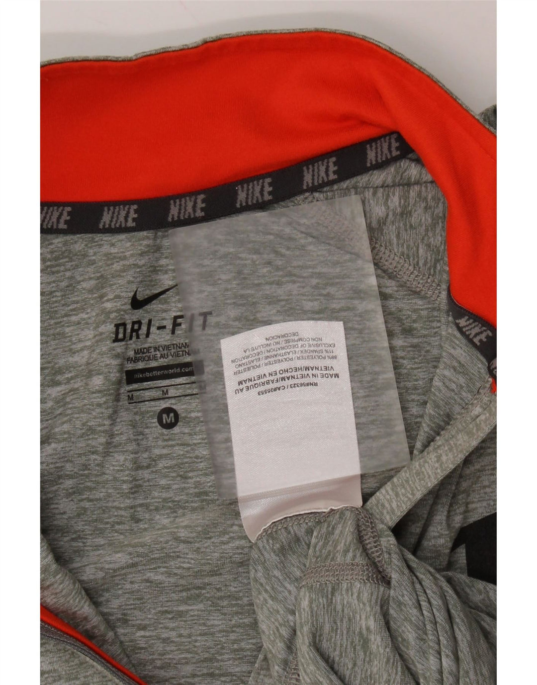 NIKE Top da tuta pullover Dri Fit da donna UK 12 Grigio medio chiazzato