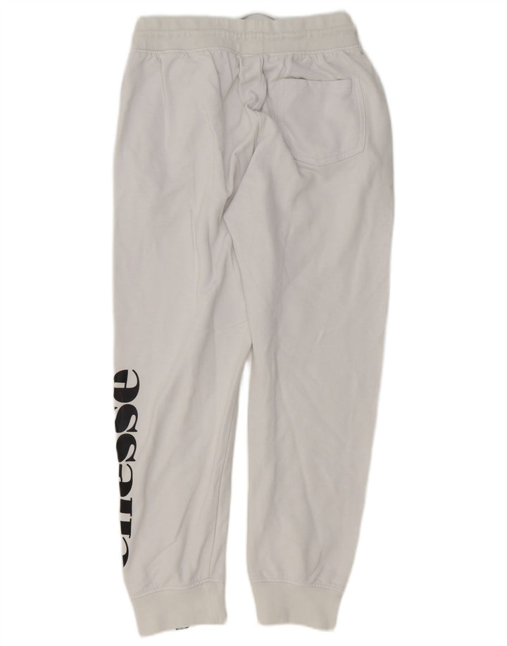 Ellesse Pantaloni da tuta da uomo con grafica Joggers piccoli in cotone bianco