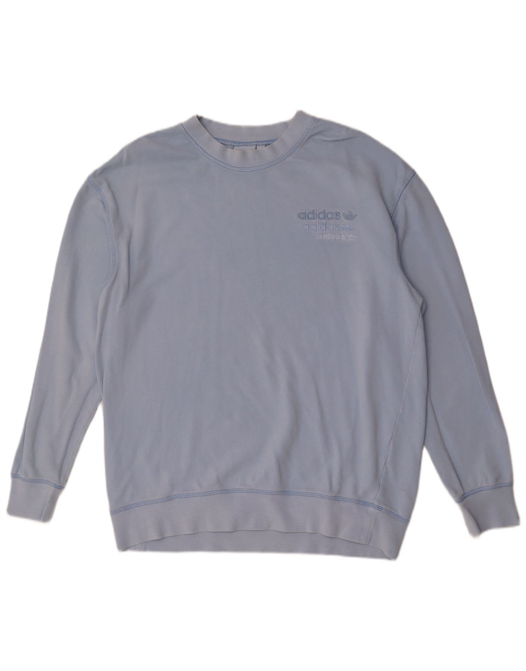 Felpa Adidas Uomo Maglione Large Blu Cotone