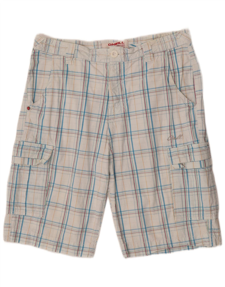 Pantaloncini cargo da uomo O'Neill W34 cotone a quadri blu grandi